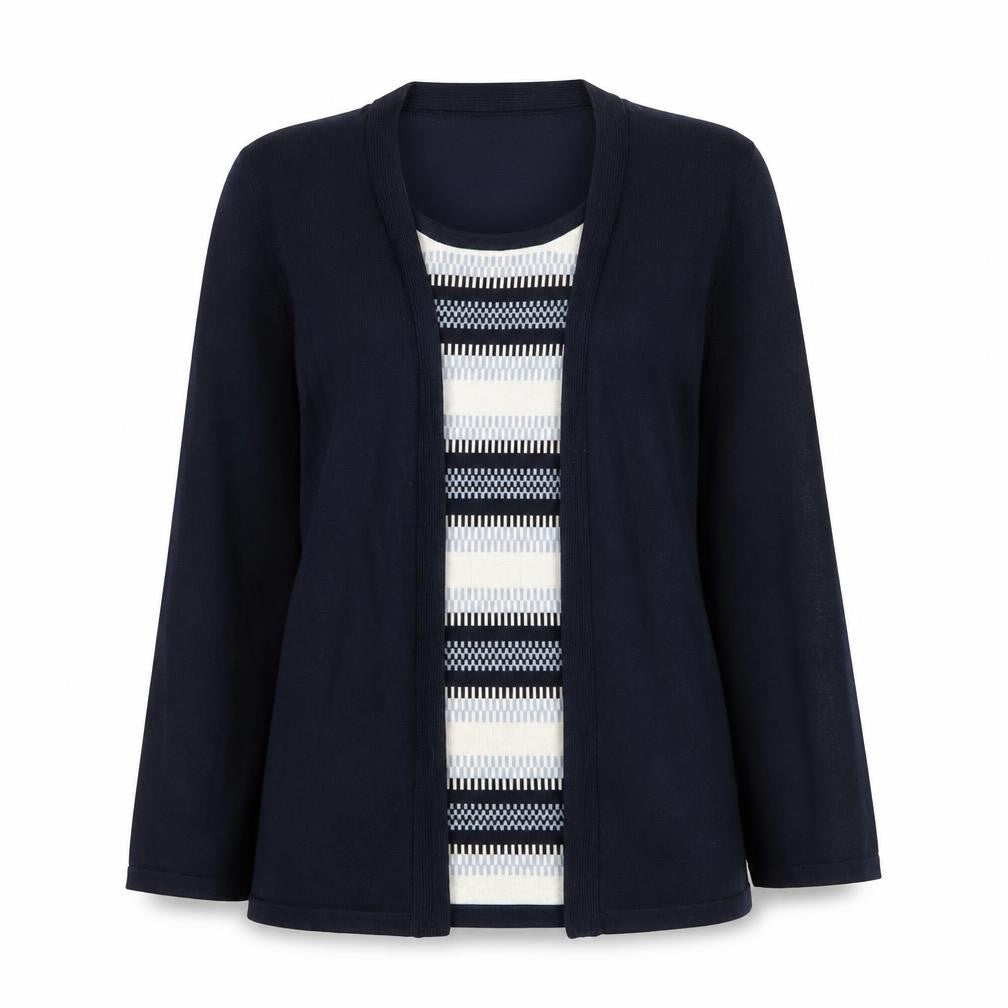 Eastex Women's Blue Stripe Cardigan Size 12