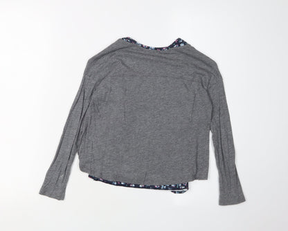 Back view of Abercrombie & Fitch Kids girls’ grey pullover t-shirt 7-8 years