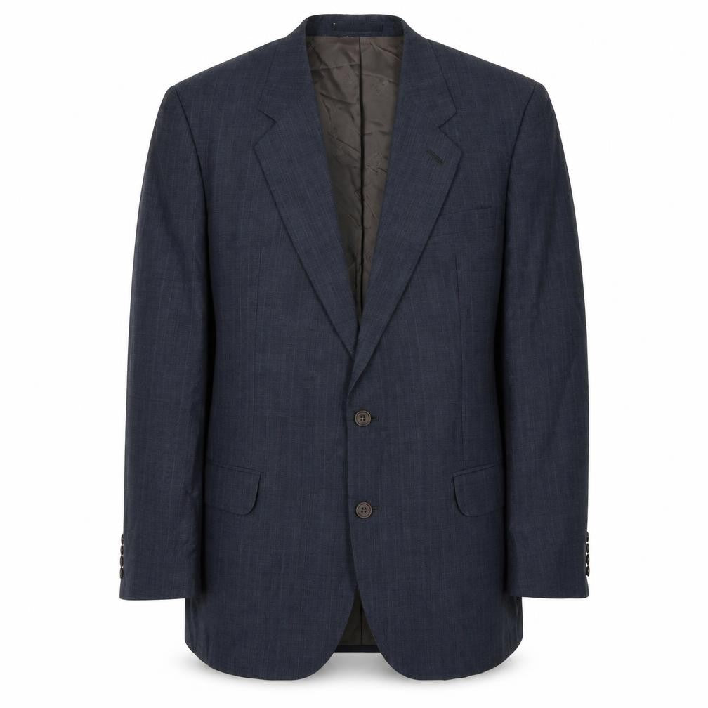 DAKS Men's Blue Wool Blazer 42R Classic Striped
