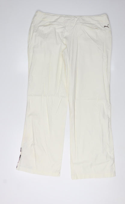 Back view of Puma Women's White Trousers, size 12, Casual Style