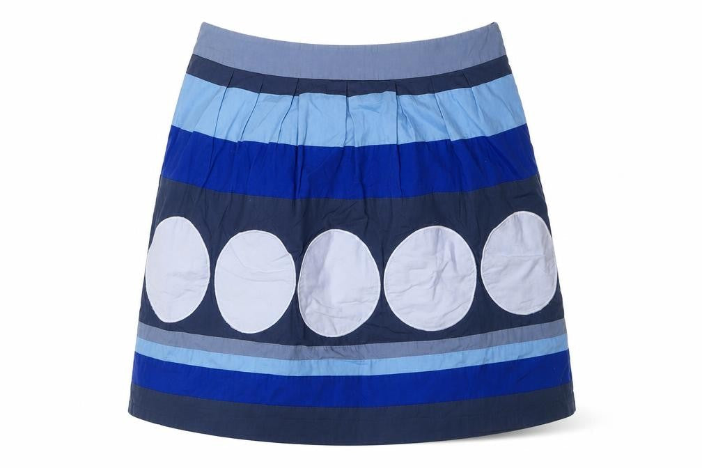 Boden Women's Blue Geometric Skirt Size 8