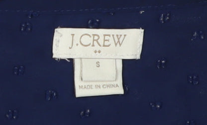 Close-up detail of J.Crew Women's Blue Long Sleeve Blouse, size S