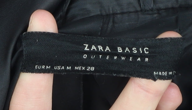 Zara Women's Black Wool Parka Jacket Size 12