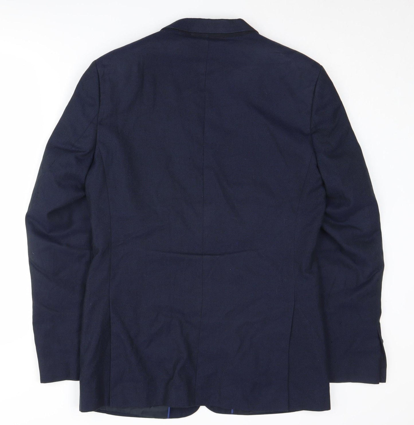 Marks and Spencer Men's Blue Long Jacket, 38L, Classic Style