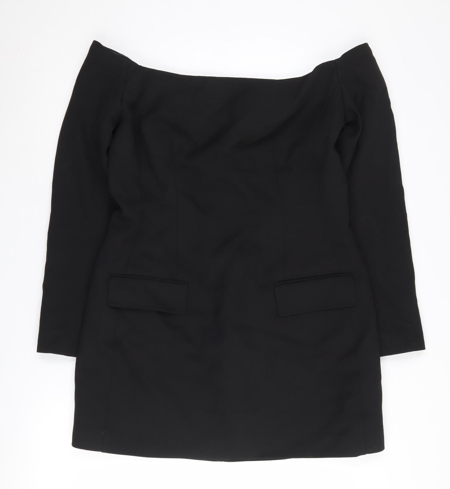 Zara Women's Black XL Off-Shoulder Sheath Dress
