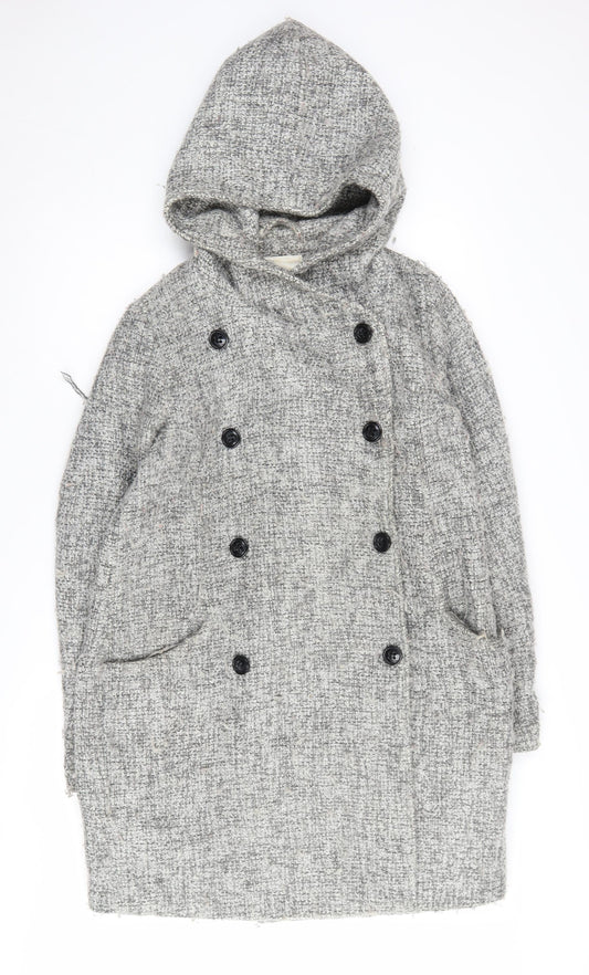 Vero Moda Women's Grey Hooded Coat, Size M, Winter Style