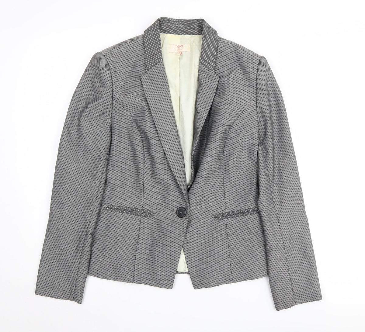 Next Grey Petite Blazer Women Size 10 Trouser Suit