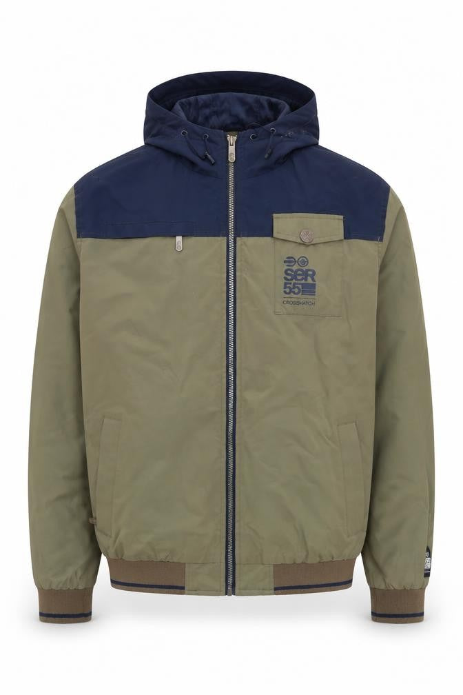 Crosshatch Men's Green Hooded Jacket L