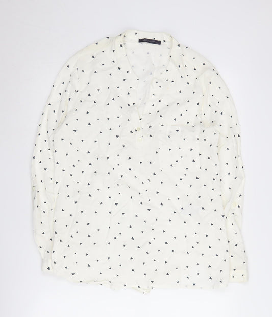 Marks and Spencer Women's White Viscose Blouse, Size 14