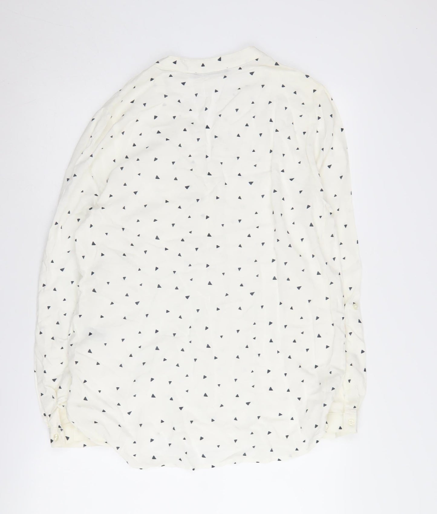 Marks and Spencer Women's White Viscose Blouse, Size 14