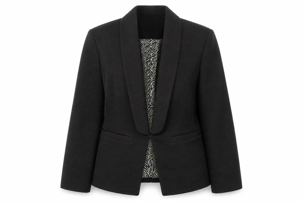New Look Women's Black Shawl Lapel Suit Jacket Size 12