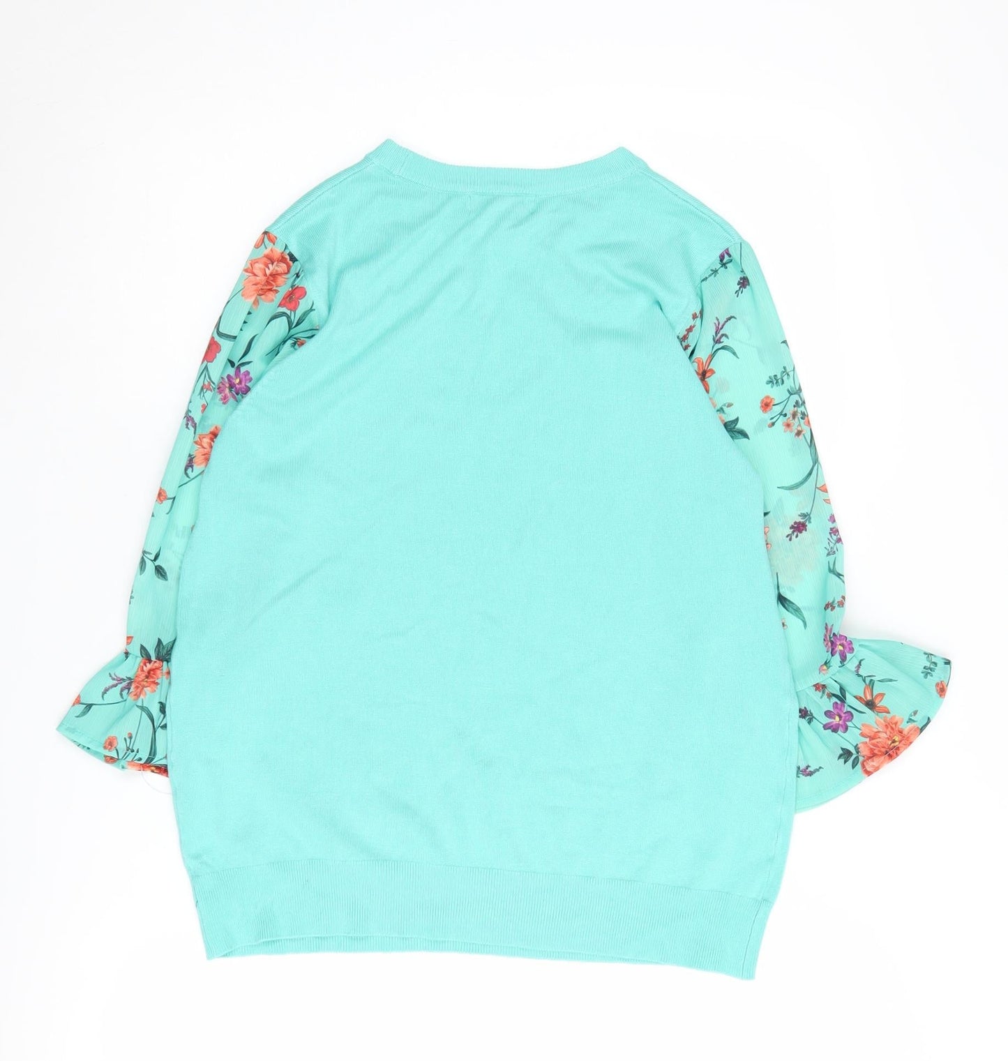 Love & Roses Women's Blue Floral Pullover Jumper UK 12