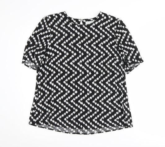 Warehouse Women's Black Geometric Blouse Size 12