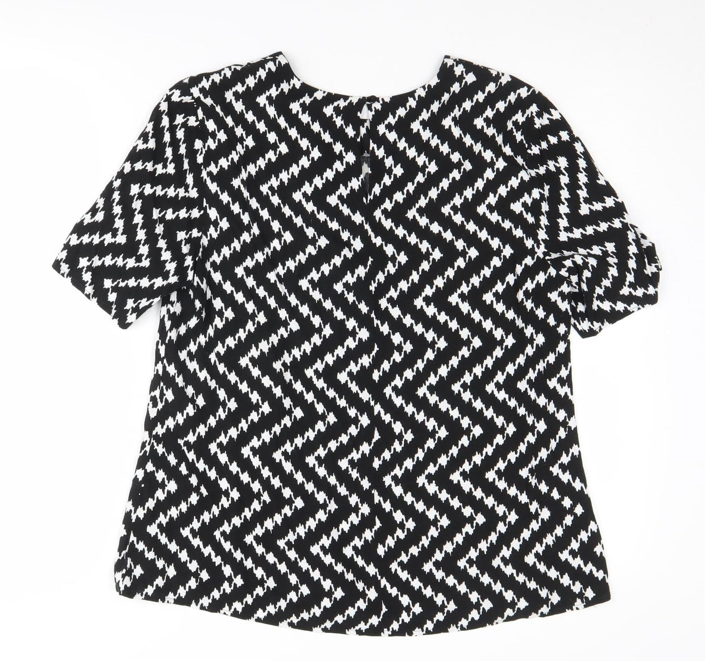 Warehouse Women's Black Geometric Blouse Size 12