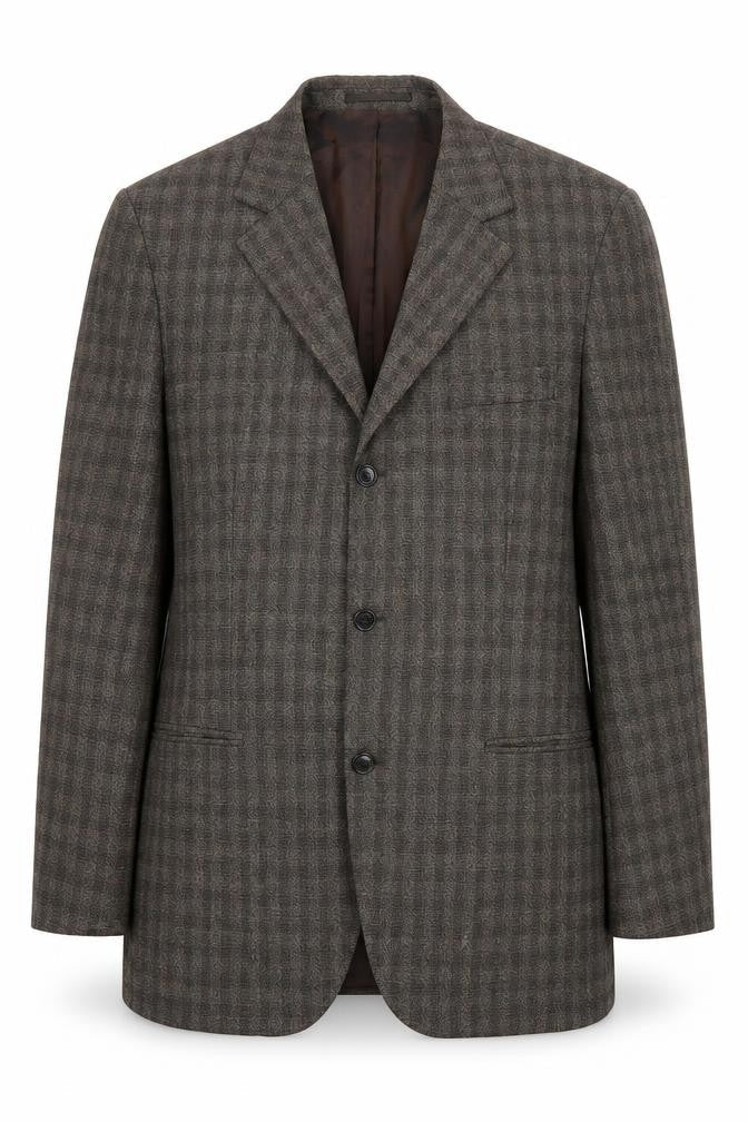 Hugo Boss Men's Brown Check Blazer, Size 42