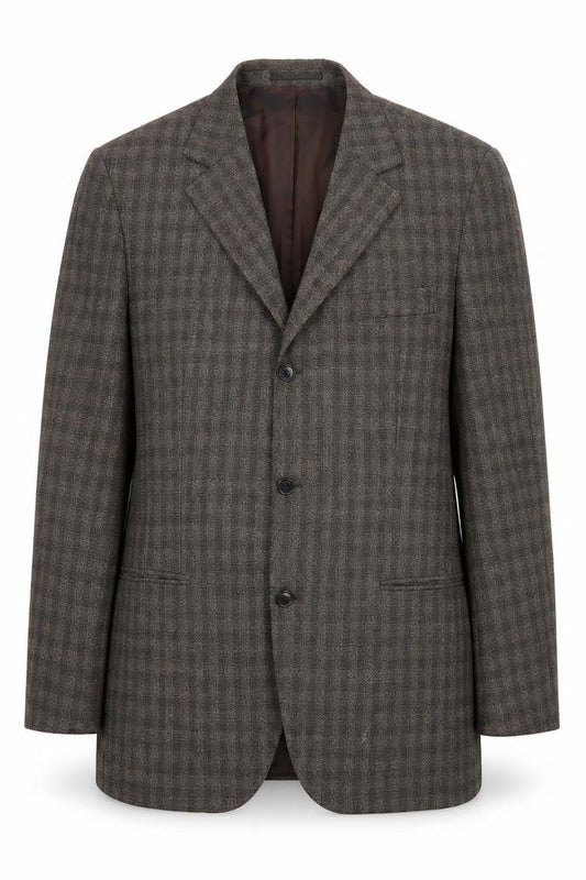 Hugo Boss Men's Brown Check Blazer, Size 42
