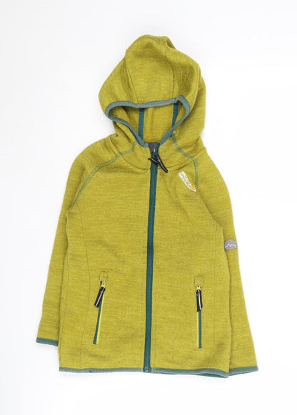 Additional front view of Regatta boys’' green full zip hoodie 3-4 years