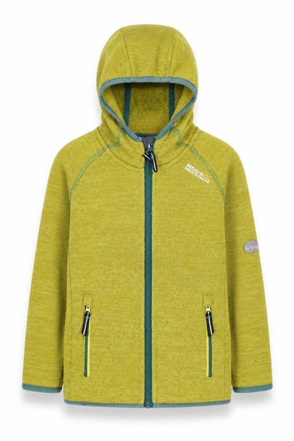 Front view of Regatta boys’' green full zip hoodie 3-4 years