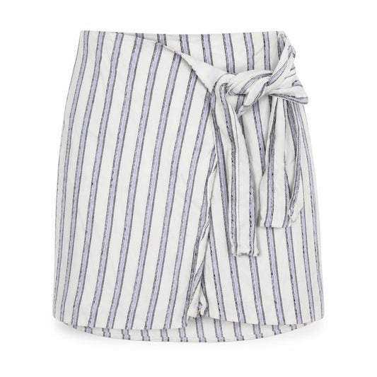 Club Monaco Women's White Wrap Skirt, Size M, Striped