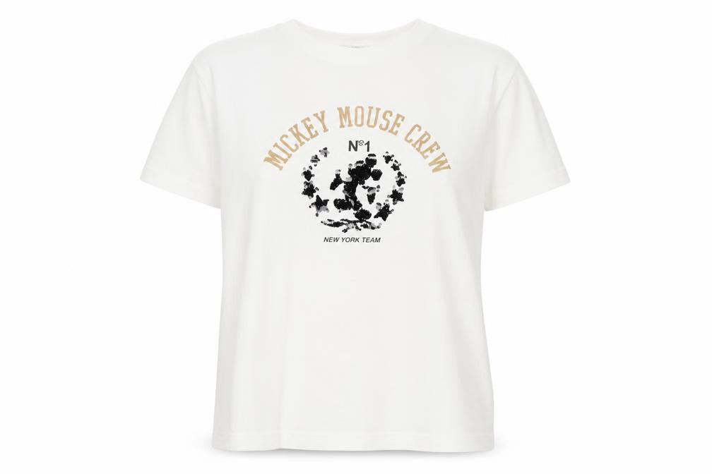 Zara Mickey Mouse Tee Unisex White M Casual Style