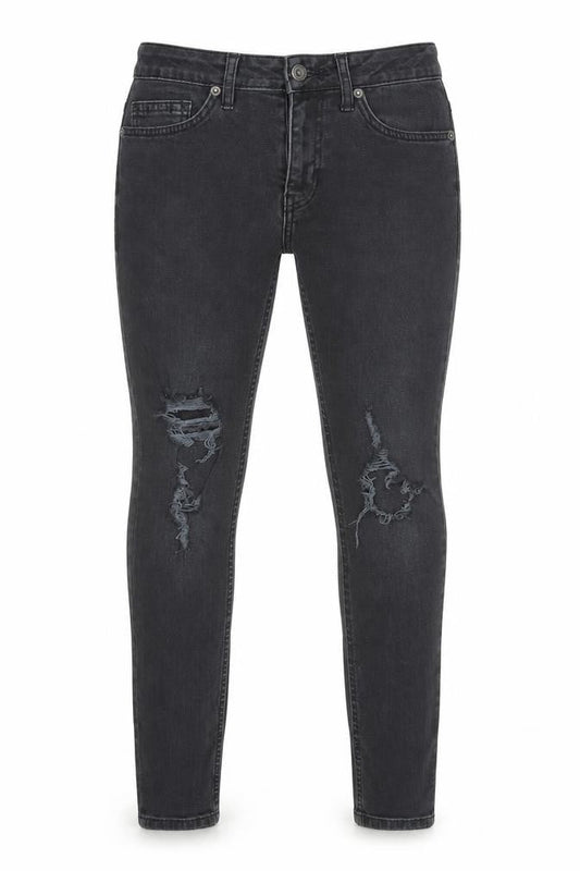 Topman Men's Black Skinny Jeans 28S Distressed Denim