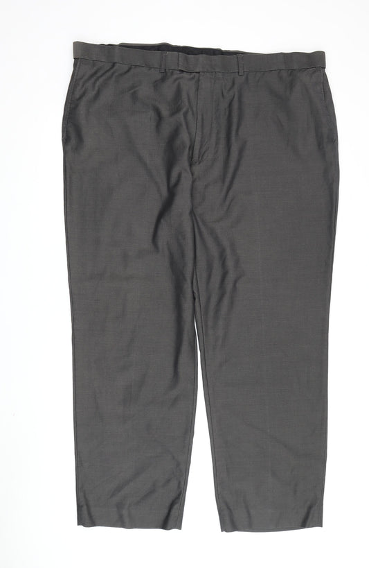 Greenwoods Men's Black Dress Pants, XL Regular Fit