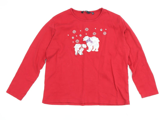 ISLE Essentials Women's Red Christmas T-Shirt M