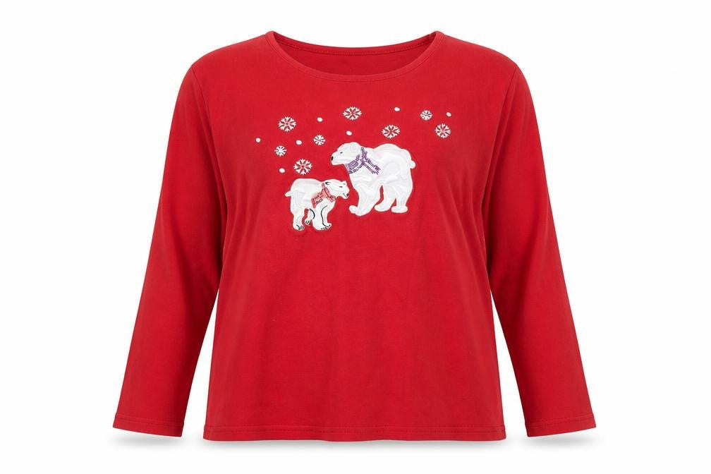 ISLE Essentials Women's Red Christmas T-Shirt M
