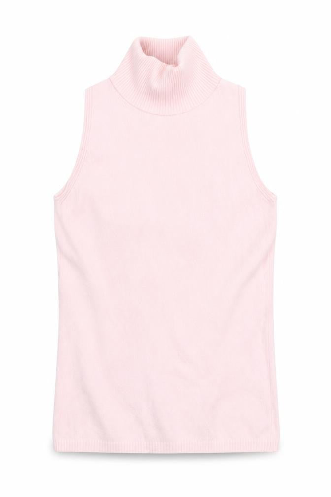 United Colors of Benetton Women's Pink Sleeveless High Neck Tank Size S