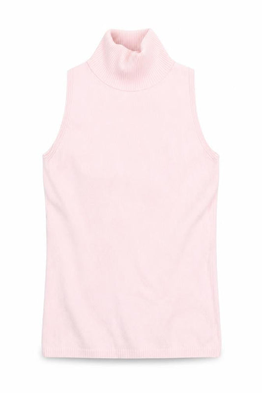 Benetton Women's Pink Sleeveless High Neck Tank Size S