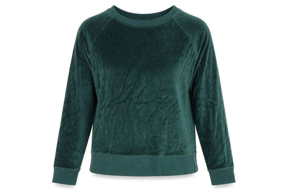 Land's End Women's Green Velour T-Shirt Size S