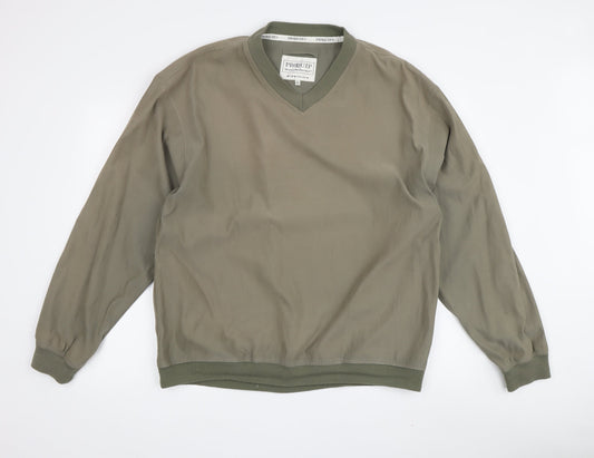 Proquip Men's Green V-Neck Sweatshirt L