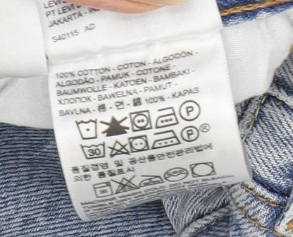 Levi's Womens Blue Straight Jeans Size 26 Button Closure