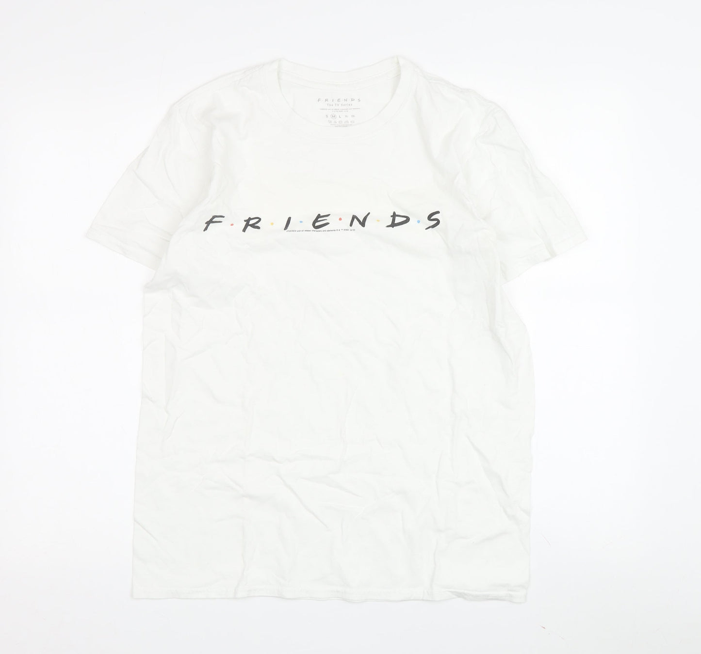 Friends White T-Shirt M Unisex Adults Casual Basic