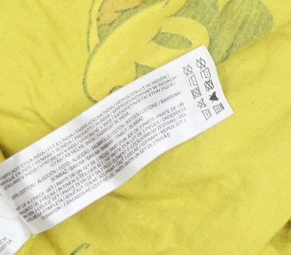 Preloved Disney Women's Yellow Mickey Mouse Crop T-Shirt S - Label