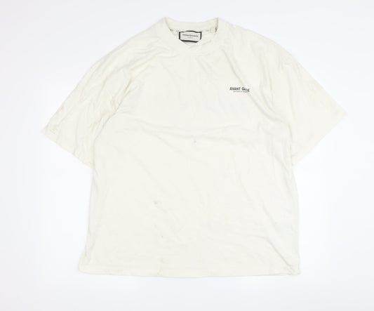 Avant Garde White T-Shirt, Men's L, Graphic Print