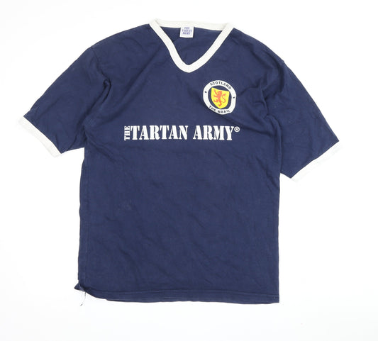 The Tartan Army Men's Blue V-Neck T-Shirt