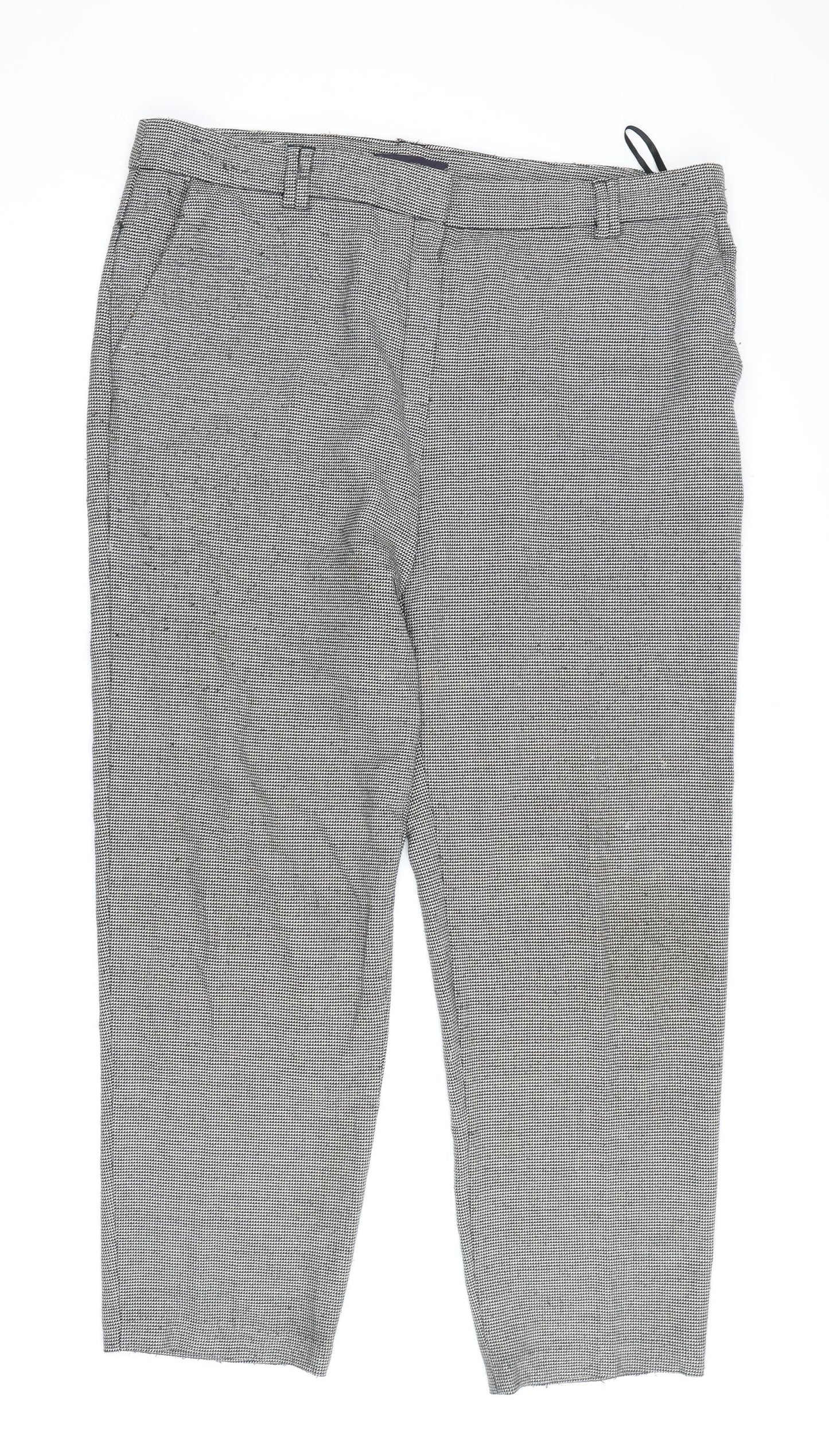 Marks and Spencer Women's Black Geometric Trousers Size 16