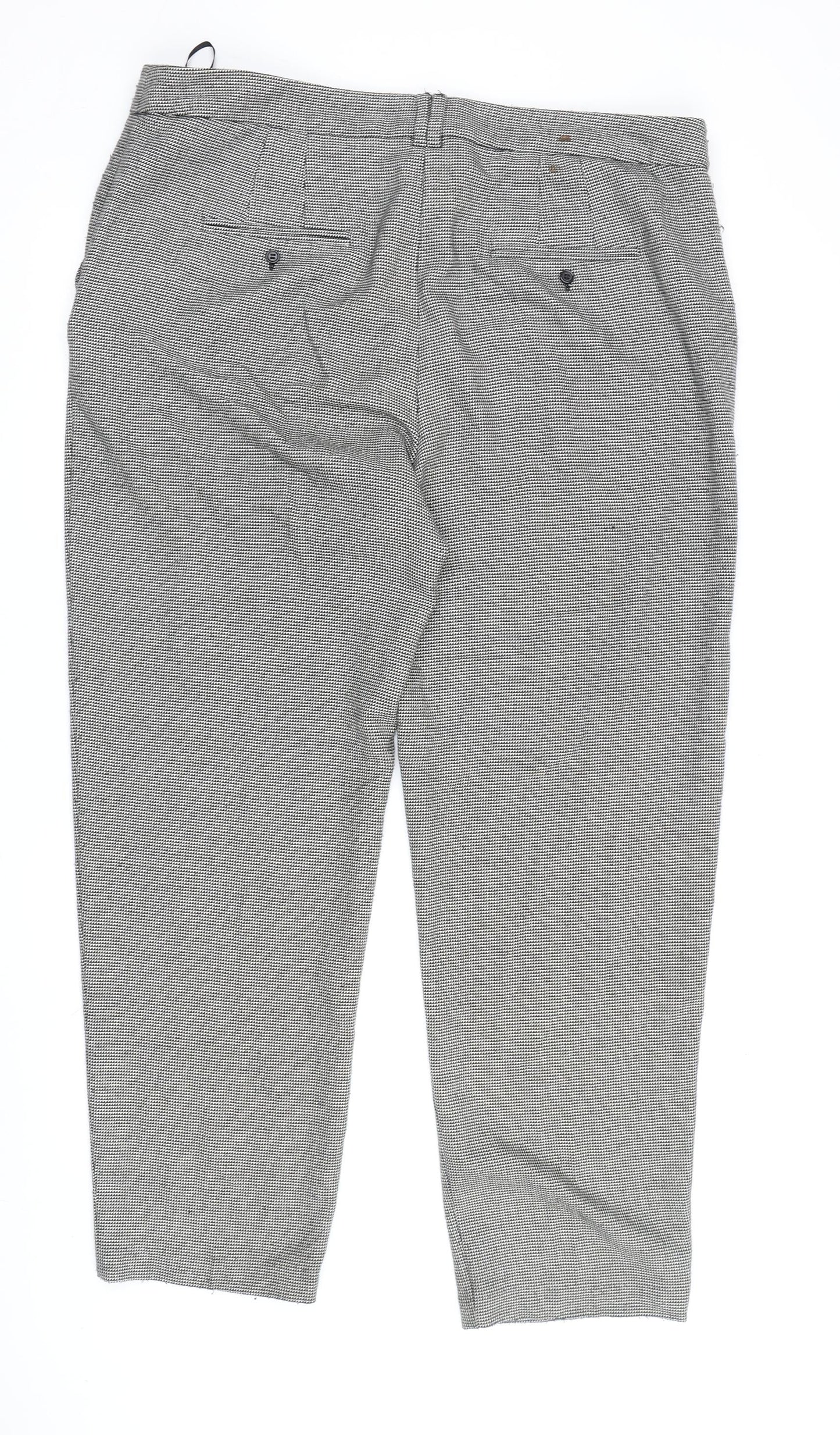 Marks and Spencer Women's Black Geometric Trousers Size 16
