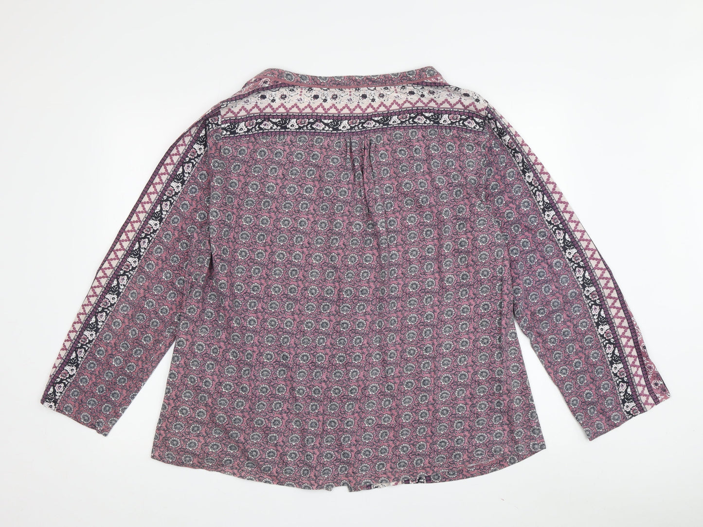 Isle Essentials Women's Multicoloured Geometric 3/4 Sleeve Shirt