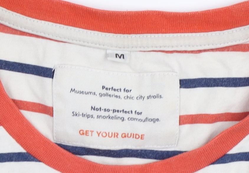 GET YOUR GUIDE Men's Multicoloured Striped T-Shirt M