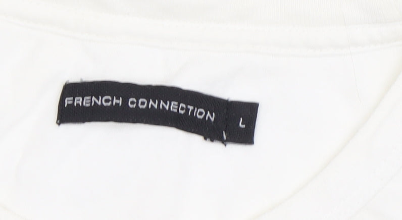 French Connection White Men's L T-Shirt with Graphic Print