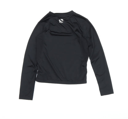 Back view of Sondico boys’ black long sleeve active top 10 years