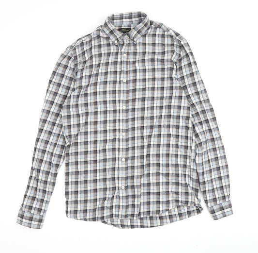 Next Signature Men's Grey Check Shirt Size S