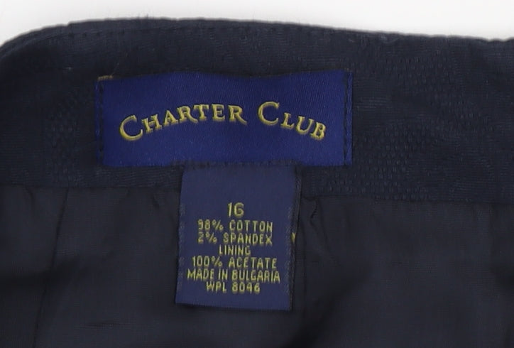 Charter Club Women's Blue Pencil Skirt Size 16