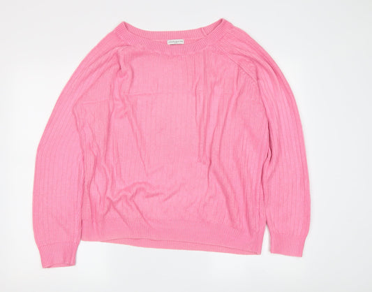 Jacqueline de Yong Women's Pink Pullover Jumper L