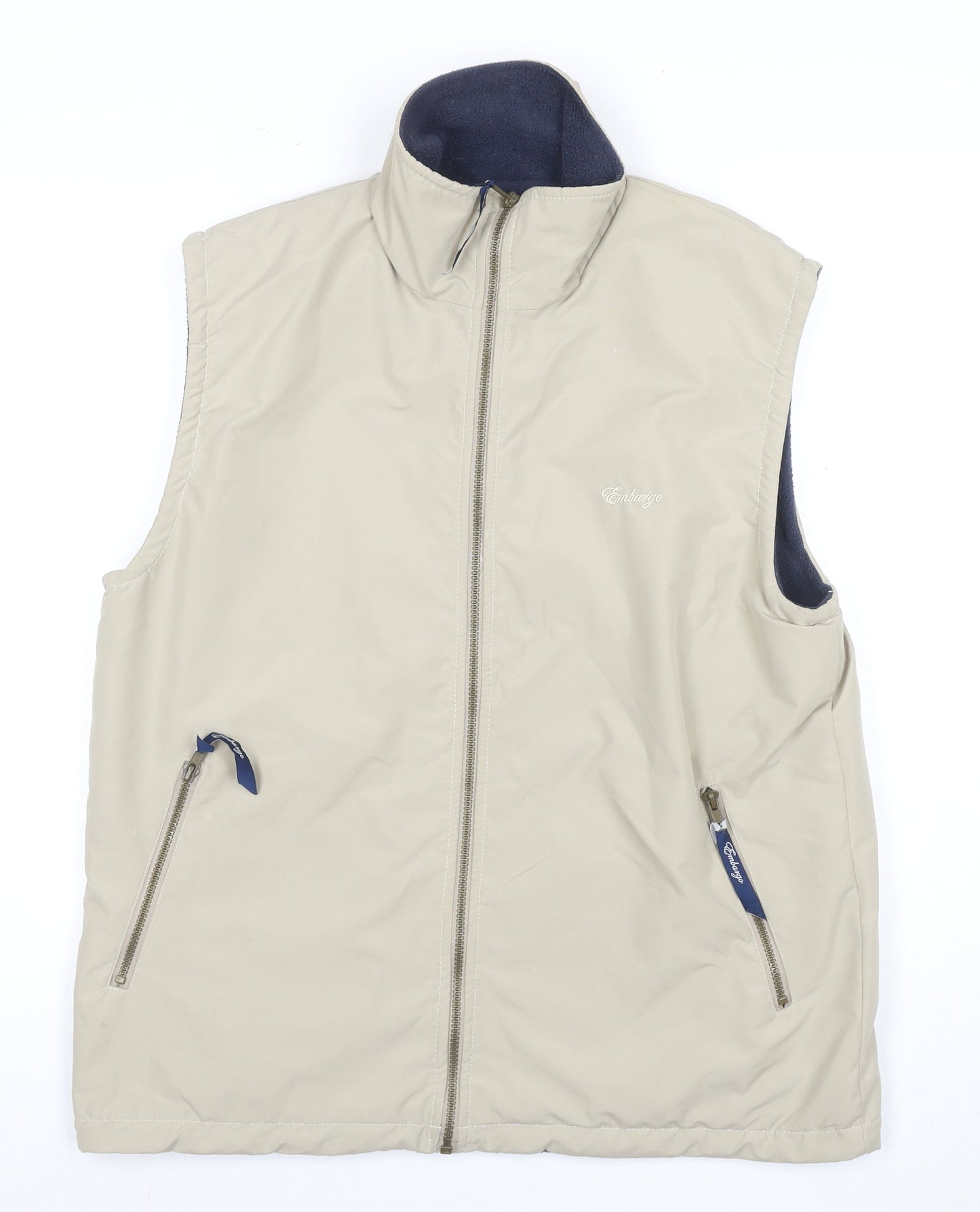 Embrogo Men's Beige S Casual Sleeveless Jacket