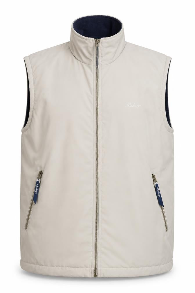 Embrogo Men's Beige S Casual Sleeveless Jacket
