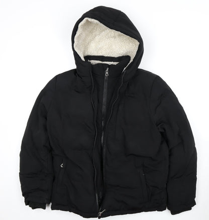 Back view of SoulCal boys’ black puffer jacket 13 years