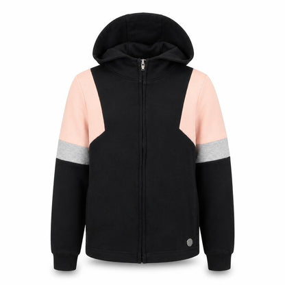 Front view of Firetrap girls’ black full zip hoodie 9-10 years